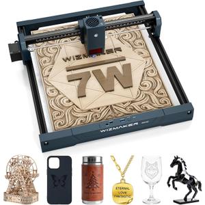 WIZMAKER Laser Engraver, 7w Wood Engraver, 300x300mm Carving Area, 10000mm/min Processing Speed, Compatible with Lasergrbl&Lightburn, Class 4 Safety Level, Suitable for Home/Studio/Entrepreneur