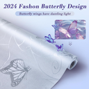 DKTIE Static Cling Decorative Window Film with Installation Tools, Non Adhesive Privacy Film, Window Privacy Film Decorative Butterflies, Window Film Frosted Glass (01, 35.4 x 78.7 Inch)