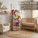 Rhyzoray Stuffed Animal Storage Organizer - Thick Wooden Toy Zoo for Playroom & Bedroom, Large Plushies Holder with Cute Jail Cage Design, Plush Toy Display Tower Shelf (Large)