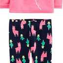 Simple Joys by Carter's Girls' 2-Piece Snug Fit Cotton Pajama Set (8, Rose Llama Print)