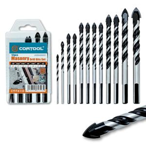 Masonry Drill Bits Set, Drill bits for Tile, Brick, Cement, Glass, 12Pcs Concrete Drill Bit Set, Size 1/8",5/32",3/16" x2,1/4" x4,5/16" x2,3/8",1/2", Carbide Drill Bits Tip