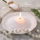 REISEN 2.2lb/35OZ Candle Sand Wax- White Unscented Sand Candle with 10 Wicks & Wooden Spoon, Non Toxic Wax Beads, Refillable Natural Pearls for Powder Candle Making