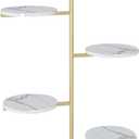 HAINARverS Gold Metal Plant Stand Indoor outdoor, marble 5Tier H49inch Tall Planter Stand Corner Flower Pot Holder multiple Shelves Plant Display for Patio Garden Living Room5Tier Gold