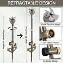 2 Pcs Garden Lawn Sprinkler for Yard, Above Ground Tall Metal Water Sprinkler System Brass Impact with Heavy Duty Spike Base for Large Area(Silver)
