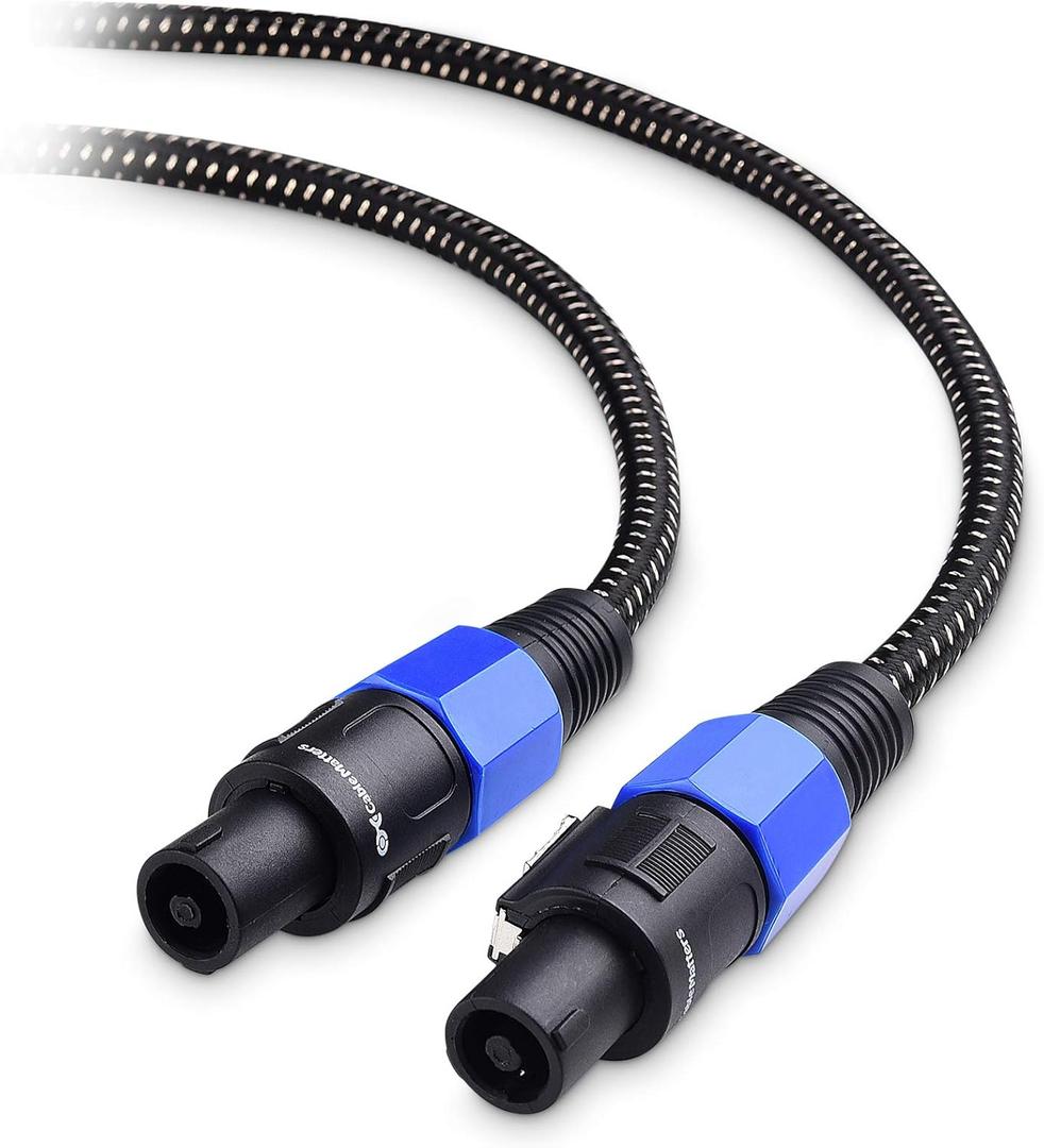 Cable Matters Premium Braided 12AWG Speaker Cable 3 ft Compatible with Speakon NL4FC Port