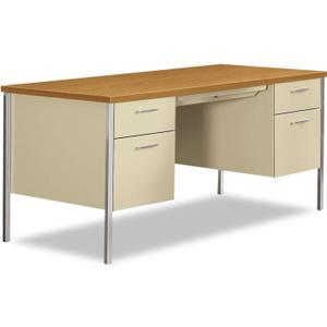 HON 34962CL 34000 Series Double Pedestal Desk, 60w x 30d x 29 1/2h, Harvest/Putty HON 34962CL 34000 Series Double Pedestal Desk, 60w x 30d x 29 1/2h, Harvest/Putty