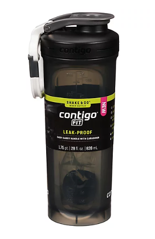 Contigo Fit Leak-Proof Shake & Go Mixer Bottle 28 oz Sake Color