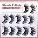 Newcally Magnetic Eyelashes with Eyeliner Kit Reusable Wispy Lashes Natural Look Magnetic Lashes Kit C-curly No Glue Needed 5 Pairs False Lashes with Magnetic Eyeliner & Tweezers