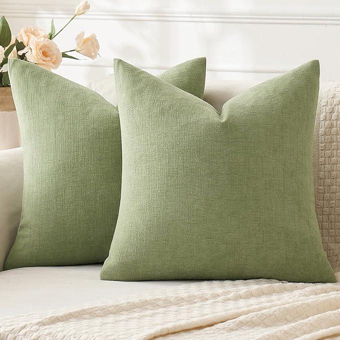 MIULEE Pack of 2 Chenille Decorative Throw Pillow Covers 20x20