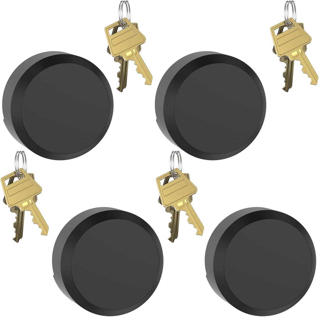 4 Pack 2.9 Inch(73mm) Hidden Shackle Padlocks Keyed Heavy Duty Reinforced Surface Puck Lock,Chrome Trailer Puck Padlocks for Enclosed Trailers,Shipping Containers,Storage Units (Matte Black)