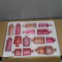 Yaomiao 30 Pcs Vases Bulk Colored Flower Glass Bud Vases Valentine Vintage Colored Glass Bottles Colorful Rustic Embossed for Home Wedding Table Decorations Gifts(Pink Series)