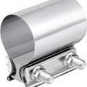 EVIL ENERGY 2.0 Inch Exhaust Clamp, Butt Joint Band Clamp Sleeve Coupler Stainless Steel for Pipes,Mufflers,Catalytic Converters 2PCs