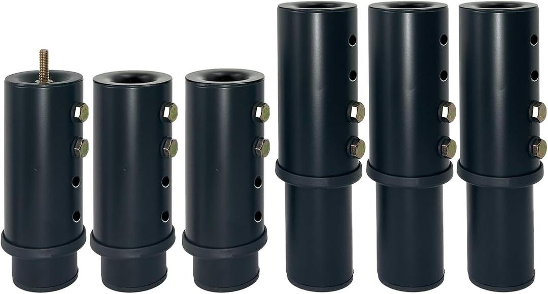 Metal Adjustable Bed Legs Replacement for Adjustable Bed Base Frame Parts Heavy Duty Feet Support Extra Height Range 5 to 8 Inch M8 M10 Thread Compatible with 90% Base (Set of 6)
