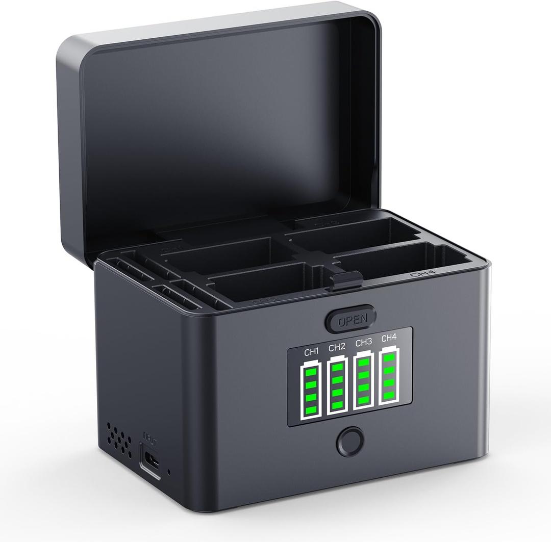 K&F CONCEPT 4-Slot Battery Charger for NP-FZ100 & LP-E6NH Batteries, 40W USB-C Fast Charger Compatible with Sony A7iii, A7iv, FX30, FX3, A6700, A6600, EOS R5 R6 R7 5D 6D 7D Mark II Cameras