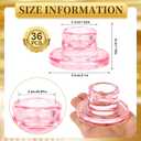 36 PCS Glass Taper Candle Holders Bulk Pink Candlestick Holders Clear Short Tapered Candle Stick Holder Decor Set for Table Centerpiece Wedding Party Advent Christmas Home Decorations
