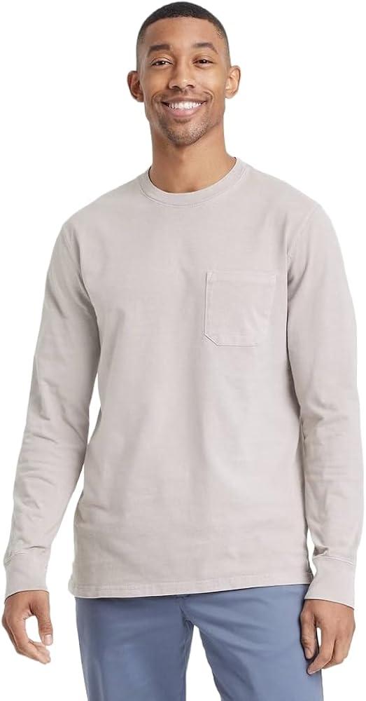 Goodfellow & Co Men's Long Sleeve Pocket T-Shirt, M