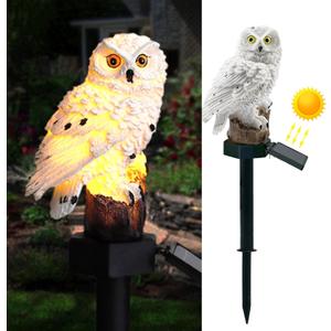 DOUBLE 2 C Solar Garden Light Outdoor, Owl Solar Garden Stake Light, Waterproof Warm White LED Light for Garden, Patio, Yard, Lawn, Walkway Decoration (Owl)