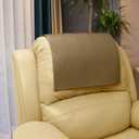 Non Slip Headrest Cover for Furniture Slipcovers,Faux Leather Headrest Protector for Recline Chair Vinyl Head Protector Cover for Sofa,Theater Seat Cover for Home & Office 17x27 in, Taupe