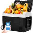 12V Car Refrigerator 59QT(56L) Car Fridge with App Portable Freezer Electric Cooler with Wheels 12/24V DC 110-240 Volt AC for Truck Van RV Camper SUV Travel Camping Road Trips Tailgating -13~68