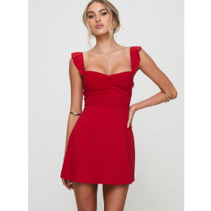 Princess Polly Women's Landon Mini Dress Red, Size: 4