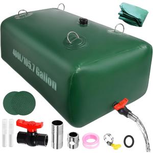 400 L/105.7 Gallon Water Storage Bladder, Foldable Portable Water Bladder Tank, Large Capacity Water Bag Container for Camping, Truck, RV, Emergency, Outdoor