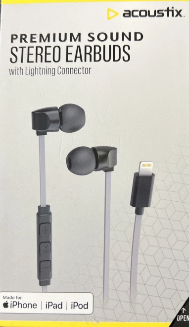 Acoustix Premium Sound Stereo Earbuds With Lightning Connector
