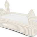 FUNBOY Kids Striped Castle Sleepover Travel Bed & Air Mattress. Perfect for Sleepovers. Includes Carrying Storage Bag, Twin (Brown)