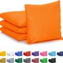 GoSports Classic Cornhole Bean Bags Set of 4-16 Colors - Regulation All Weather, Mix and Match (Orange)