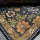 3x5 Black Brown Boho Floral Washable Rug,Soft Lightweight Low Pile Non-Shedding Carpet,Machine Washable Stain Resistant & Non-Slip for Entryway,Girls Bedroom,Kids Room,Living Room