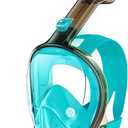 Greatever Full Face Snorkel Mask, Snorkeling Gear for Adults with Latest Dry Top Breathing System and Detachable Camera Mount, Foldable Snorkel Set for Family Snorkeling Trips, Anti-Fog & Anti-Leak
