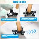 4 x Tallew 4pcs Furniture Moving Dolly 3 Wheel Steel Tri Dolly Heavy Duty Movers Mobile Rollers Triangle Swivel Caster Easy Moving Tool for Home Furniture 200 Lbs Load Capacity(4pcs)