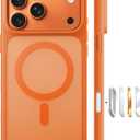 TORRAS Stronger Magnetic & Shockproof for iPhone 17 Pro Max Case, Fit for MagSafe, Military Grade Drop Protection, Camera Control, DIY Button, Slim for iPhone 17 Pro Max Case Translucent Orange