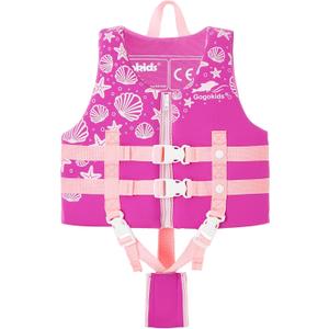 Gogokids Toddler Swim Vest, Kids Floaties  Boys & Girls Buoyancy Jacket for Pool & Beach, Fits 2-8 Years / 22-60 lbs (Pink Shell)