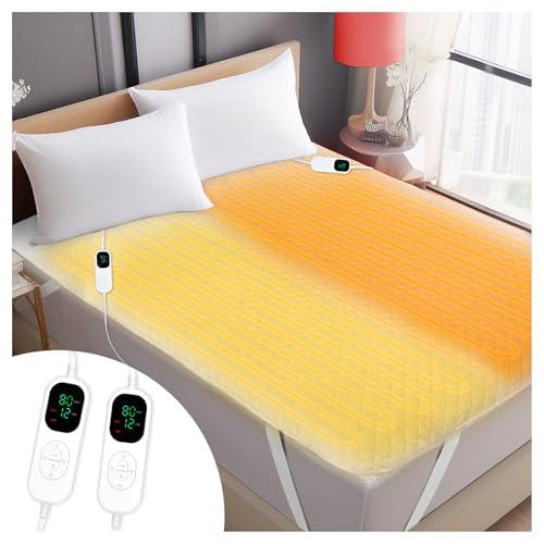 Heated Mattress Pad, Electric Mattress Pad Full Size 75'' x 54'', Bed Warmer with Dual Controller, 10 Heat Settings, 12 Hour Timer Auto Shut Off, Machine Washable