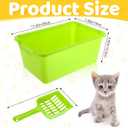 LemonRoad 10 Set Kitten Litter Box Small Cat Pet Litter Pan with 10 Scooper Bulk 11.42''x7.48''x4.92'' Small Plastic Kitten Box Colorful Nonstick Cat Toilet Pet Bunny Guinea Pig Supplies