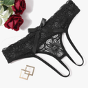 Avidlove Women Lace Panties Hollow Out Rear Bowknot Underwear Ruffle Cheeky Briefs 1 Pack XL