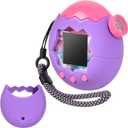 3 x ANKHOH Case for Tamagotchi Paradise, Soft Silicone Protective Cover & Skin with Detachable Lanyard for Virtual Electronic Pet , Anti-Scratch Holder for Travel and Everyday Carry (Purple)