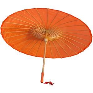 Plain Bamboo Parasol Umbrella for Weddings, 33 Inch Diameter, Sun Protection, DIY Decor, Photo Props(Orange), Diameter: 33 inches, Length: 23 inches