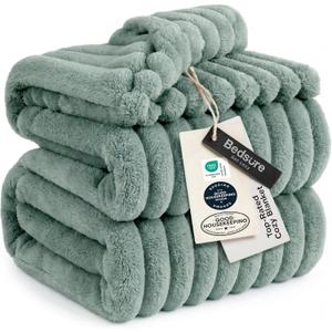 Bedsure GentleSoft King Size Blanket for Bed - Cozy Soft Blankets for Women, Cute Large Fleece Throws for Girls, Sage Green, 108x90 Inches