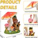 Solar Tiki Outdoor Statues: 8.3'' Funny Tiki Bar Decor with Solar Light Outside Decoration for Lawn Yard Patio Garden Gifts for Housewarming (Mushrooms)