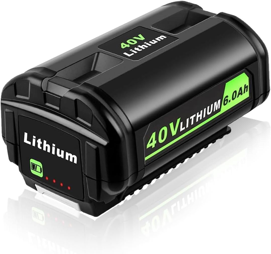 6.0Ah 40 Volt Lithium Replacement for Ryobi 40V Battery, High Capacity 40-Volt Lithium Battery Compatible for Ryobi 40V OP4026 OP4030 OP4040 OP40501 OP40602 Battery