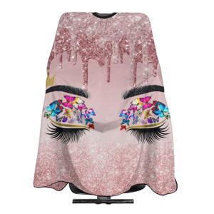 Barber Cape Hello Glitters Gorgeous Eyelash Pink Salon Apron Hair Cutting Cape Barbershop Kits For Women-55''X66'' (55x66 Inch (Pack of 1))