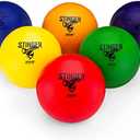 GSM Brands Dodgeballs - Foam, Soft Skin, Low Bounce, 5.9" - Set of 10 Dodge Balls for Kids and Adults