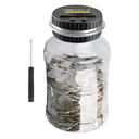 QPEY Coin Counter Piggy Bank, Coin Jar for Adults, Digital Counting Money Jar, 1.8L Capacity Coin Counter Machine with LCD Counter, Change Jars for Saving (Silver)