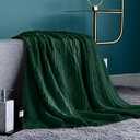 jinchan Cable Knit Throw Blanket 50x60 inches Lightweight Soft Cozy Spring Sweater Blanket Solid Dark Green Quilt Modern Decorative Throws Farmhouse All Seasons for Couch Bed Sofa