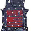 FAYALEQ American Flag Tank Tops Women USA Stars Stripes Sleeveless Vest 4th of July Patriotic Summer Tanks (Medium, Navy Blue)