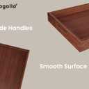 Fibogollo Bamboo Set of 2 Serving Tray with Handles,Decorative Trays Platter,Breakfast Tray in Bed,Food Drinks Tray for Eating,Working,Storing(Brown)L-43x30 S-38.25