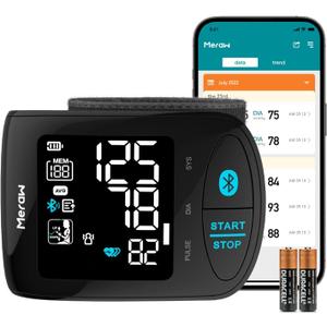 Blood Pressure Monitor Adult Cuff, Blood Pressure Cuff Monitor Wrist, Blood Pressure Machine Home Use 5.3-8.5" Irregular Heartbeat Monitoring APP Automatic Bluetooth High Accuracy Aspen Black