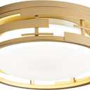 Modern Gold Flush Mount Ceiling Light, Dimmable Led Ceiling Light, Round Lighting Fixtures Ceiling for KitchenBathroomBedroomHallway, 12 Inch