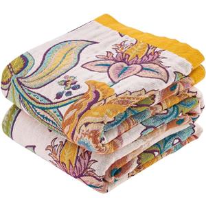 XIBLC Boho Throw Blanket for Bed, 100% Cotton Soft Rustic Quilt Fall Blanket, 50"x60" Floral Printed Farmhouse Decor Bed Blankets, All Season Rustic Reversible Bohemian Throw Quilt